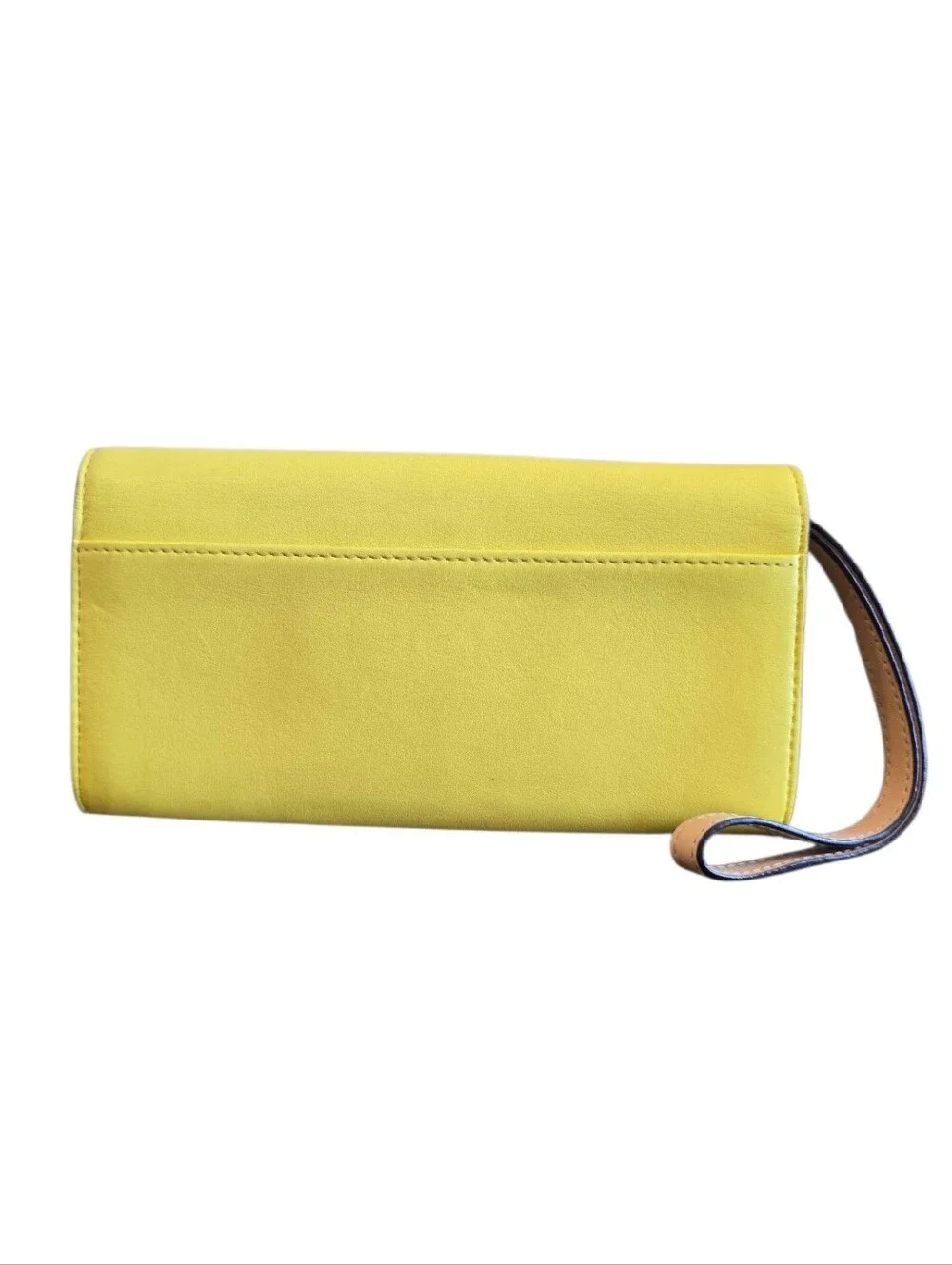 Kate Spade Hampton Road Yellow Leather Turn Lock Wristlet Clutch Wallet